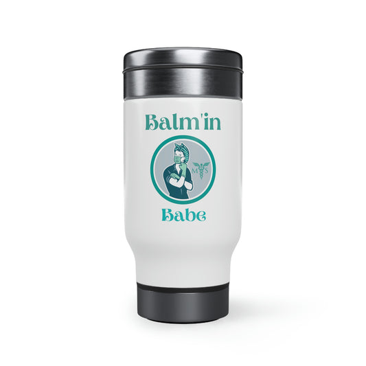 Balm'in BABE  Stainless Steel Travel Mug with Handle, 14oz